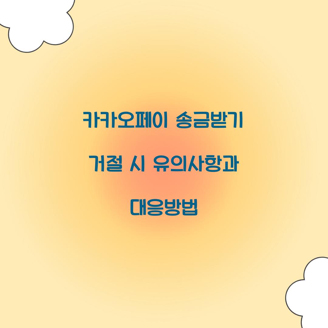 카카오페이 송금받기 거절