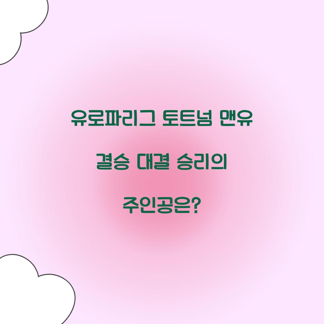 유로파리그 토트넘 맨유 결승