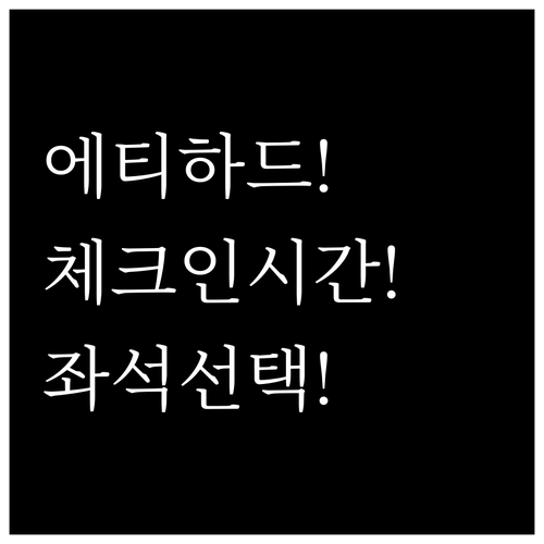 에티하드 항공 체크인 시간과 좌석 선..