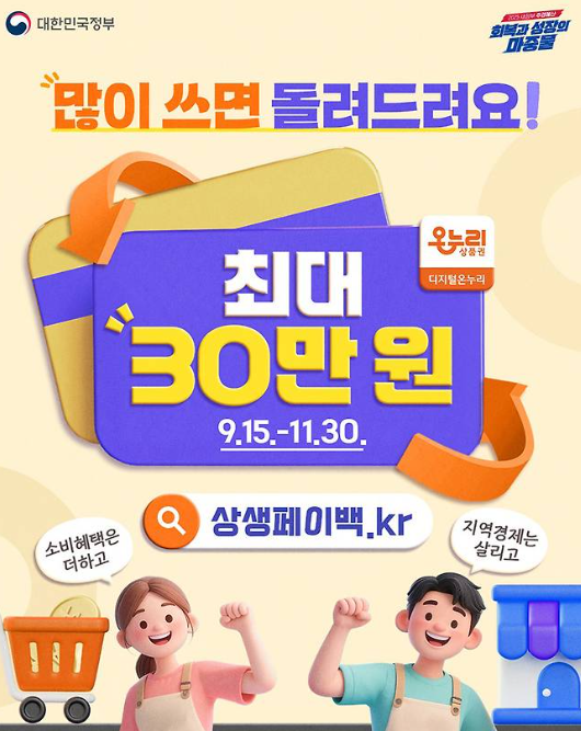 상생페이백 상생 소비복권 응모방법 신청 많이 쓰면 최대 30만 원 돌려드려요!