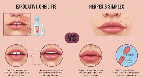 박탈성 구순염과 헤르페스의 주요 증상 비교