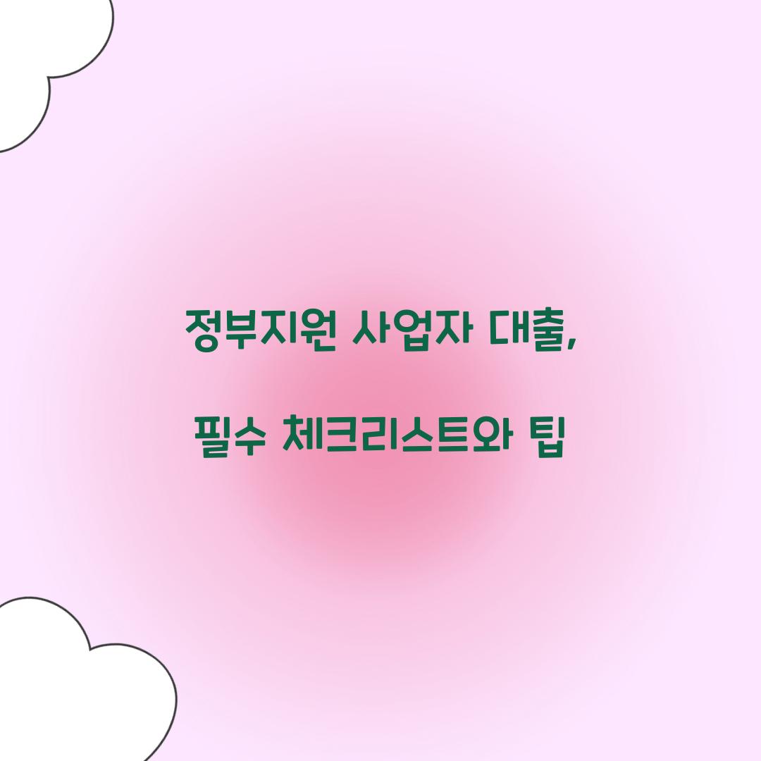 정부지원 사업자 대출