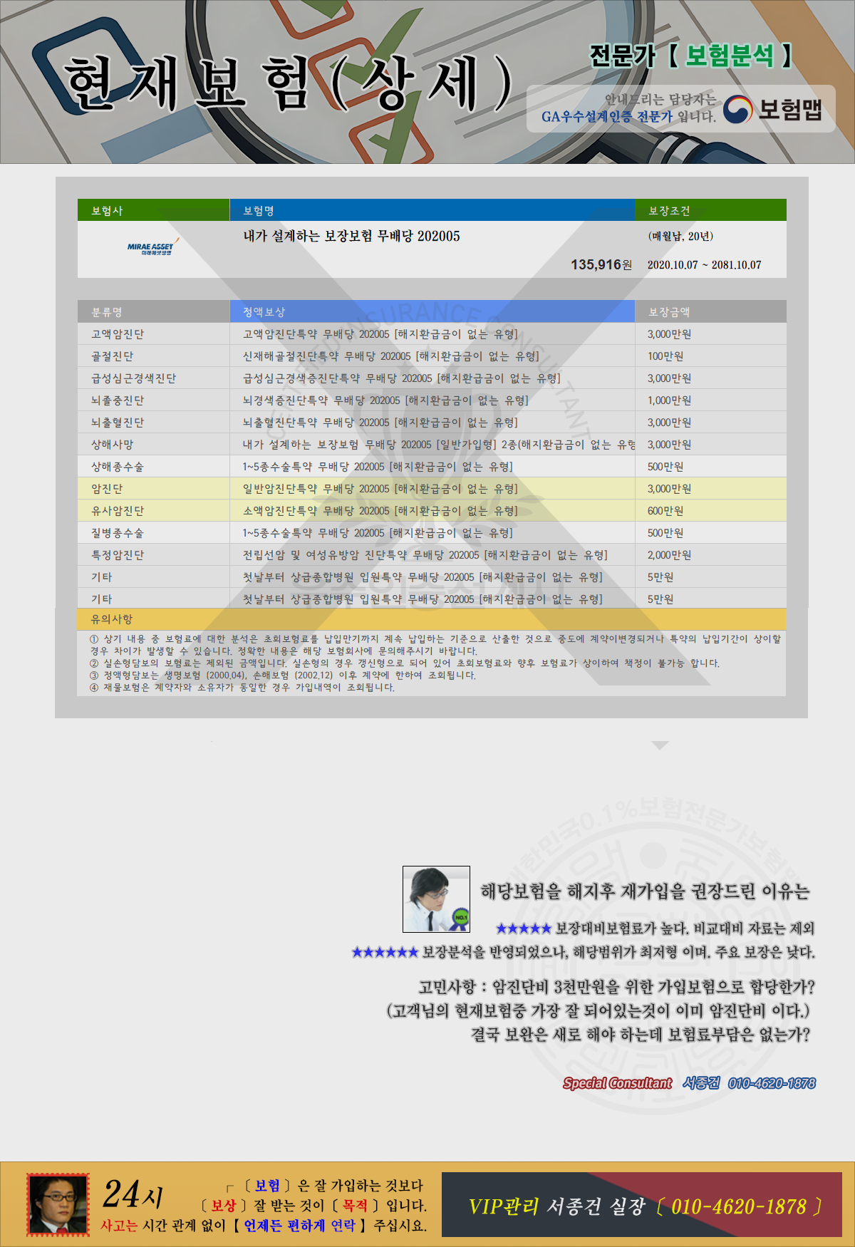 미래에셋 내가 설계하는 보장보험 무배당 202005