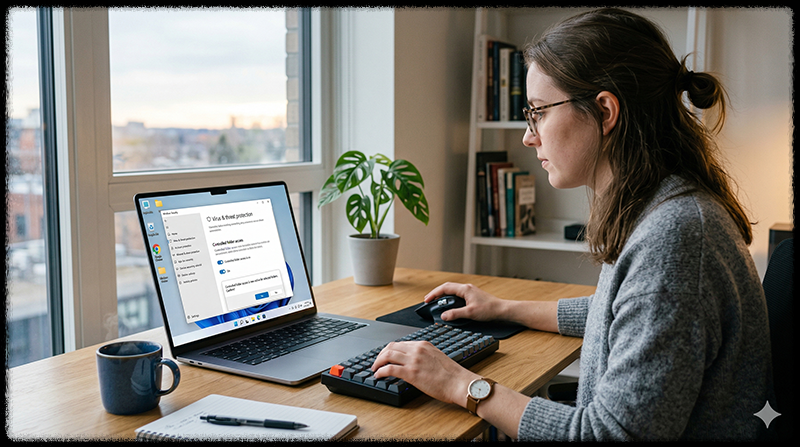 랜섬웨어 보호 기능을 활성화는 모습