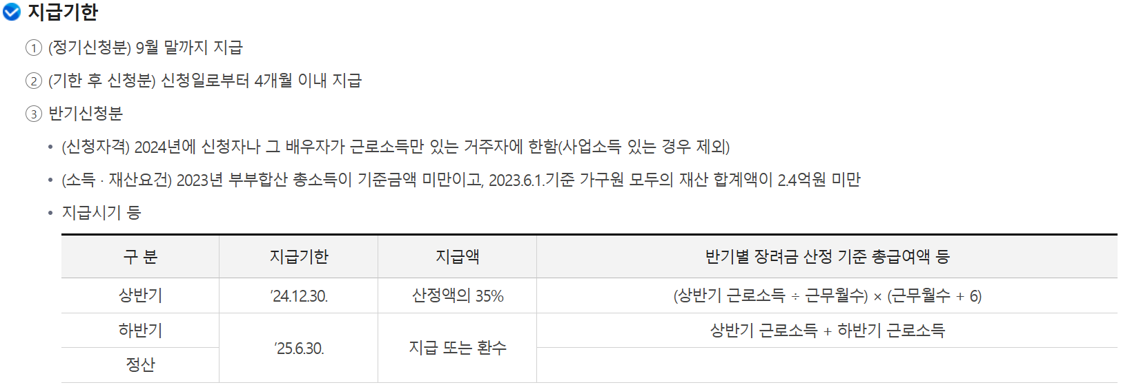 2025 근로장려금 대상