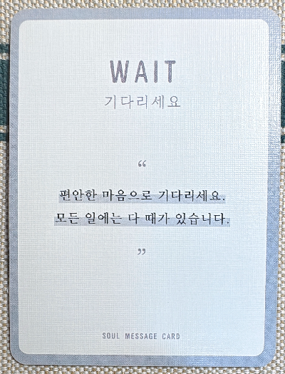 정회도의 소울 메세지 카드: 기다리세요