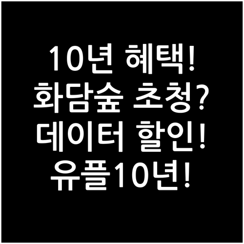 유플러스 10년 고객 혜택 화담숲 초..