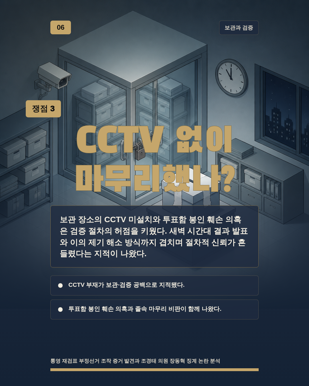 CCTV 없이 마무리했나?