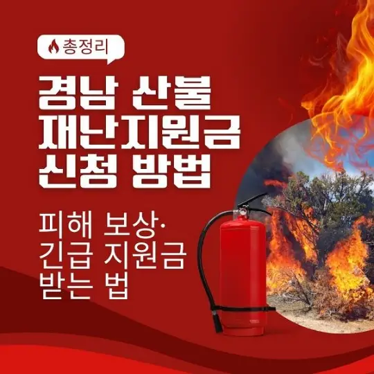 경남 산불&nbsp;재난지원금 신청방법