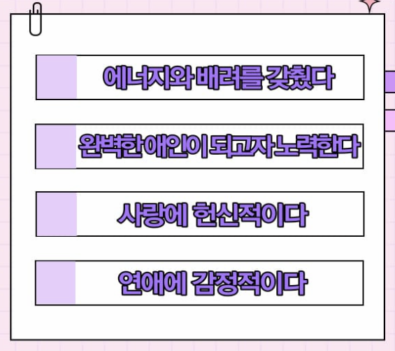 ENFJ 유형의 연애 경향 설명 이미지