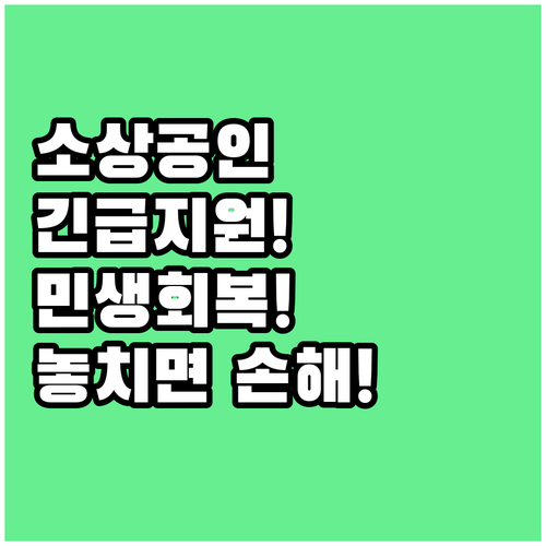 소상공인 필수 정보: 민생회복 소비쿠..