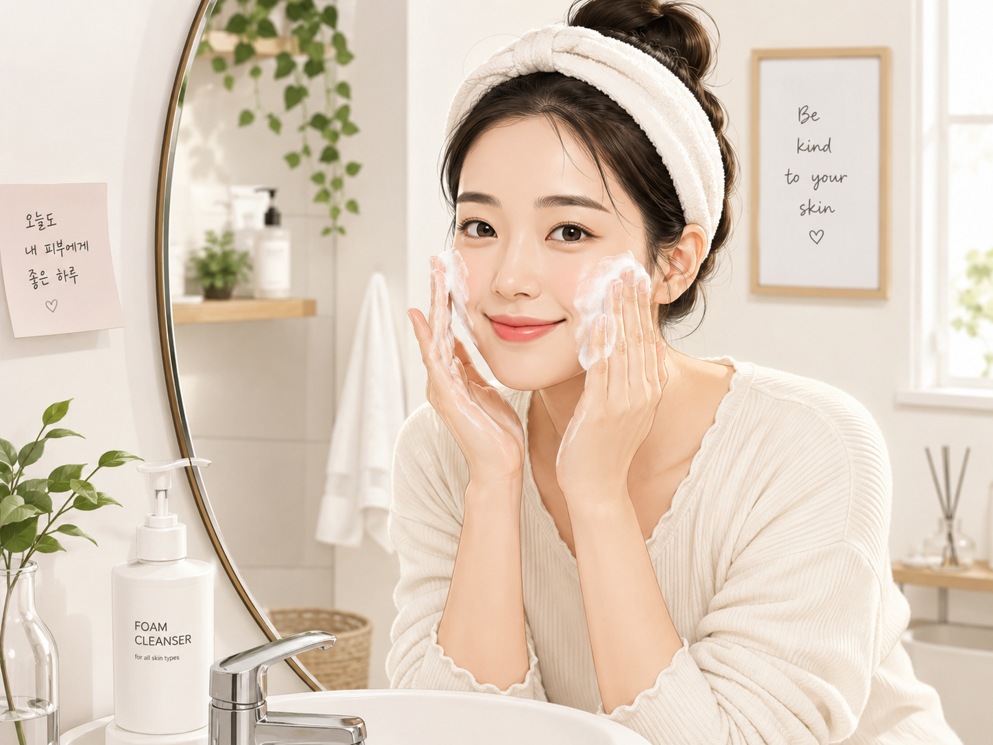 미지근한 물 세안