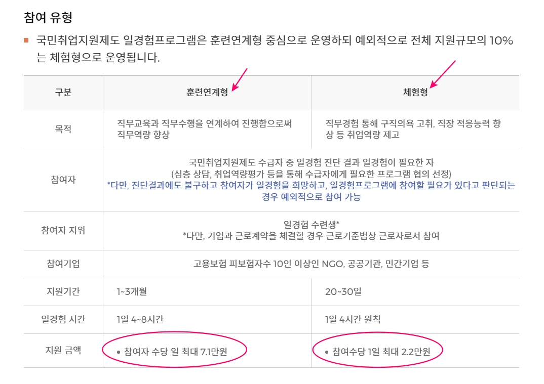 일경험 프로그램 내용