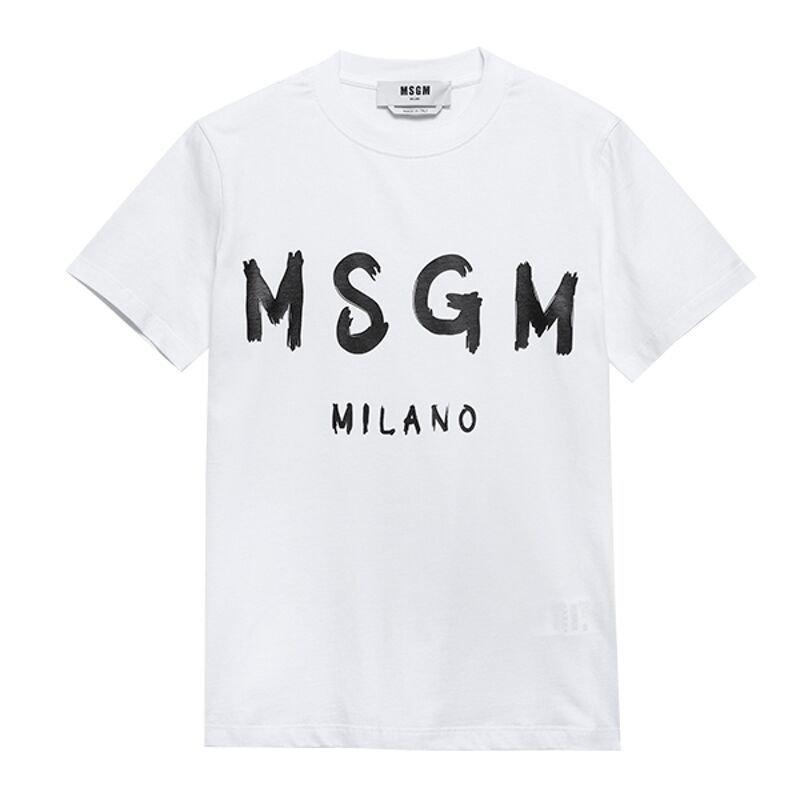 국내당일 MSGM 여자 로고 프린팅 라운드 반팔티셔츠 2000MDM510200002 01