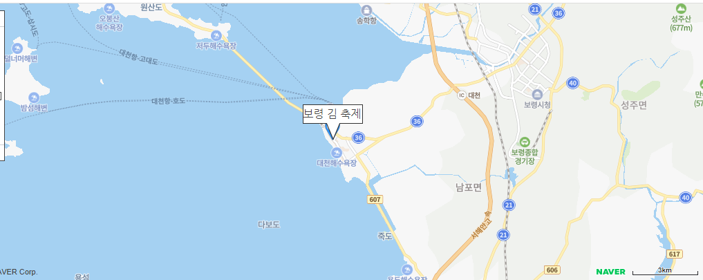 보령 김축제 찾아오는 길