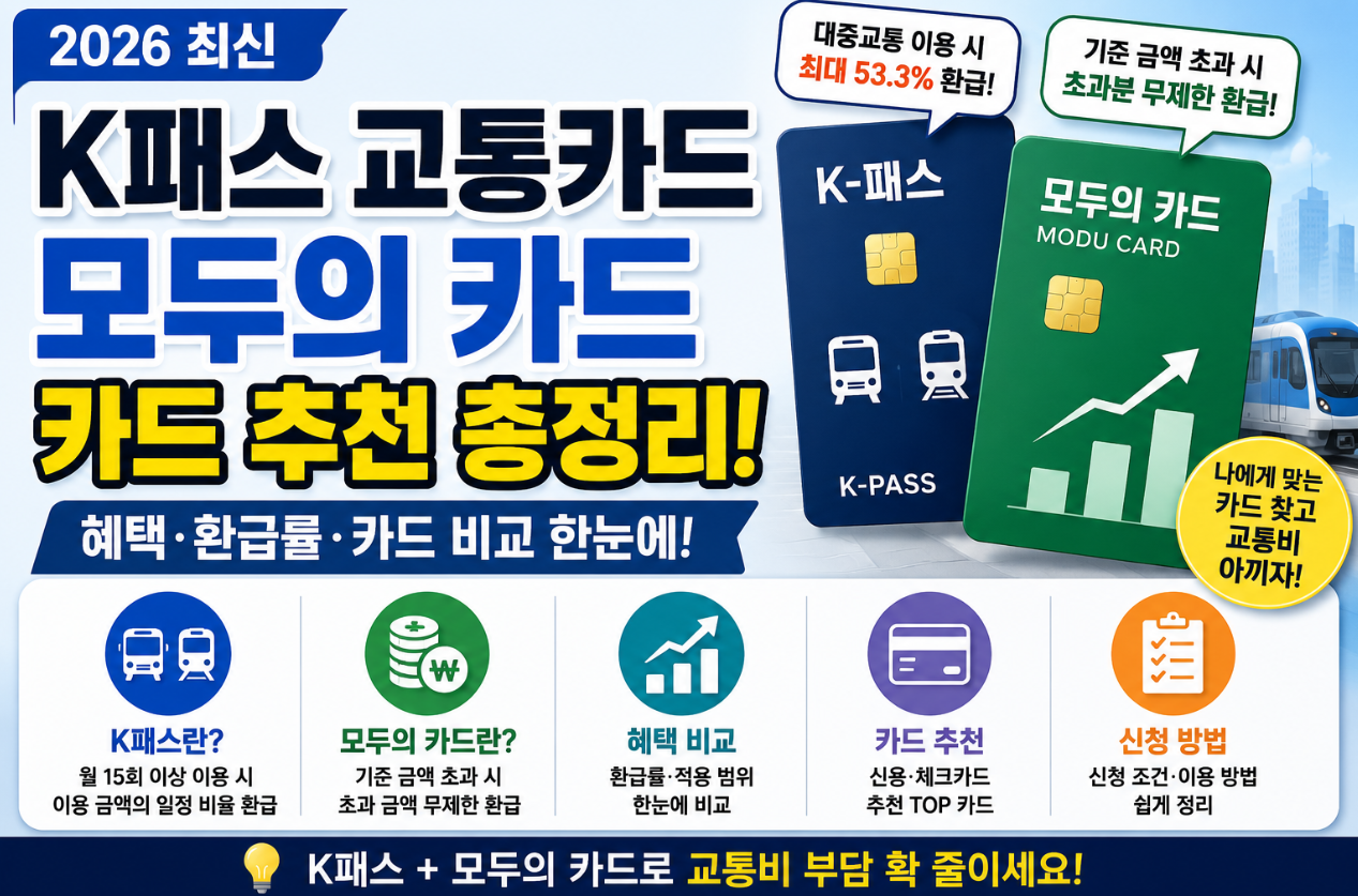 K패스 교통카드 모두의 카드 카드 추천 총정리