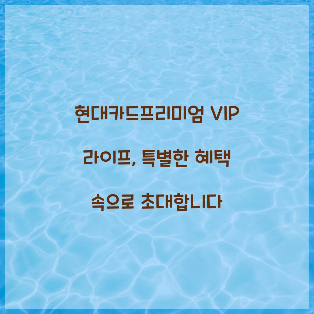현대카드프리미엄 VIP 라이프
