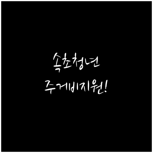 2026년 속초시 청년 주거비 지원 ..