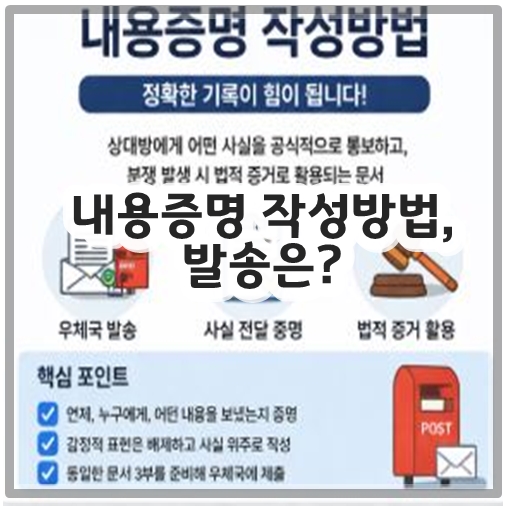 내용증명 작성방법, 발송은?
