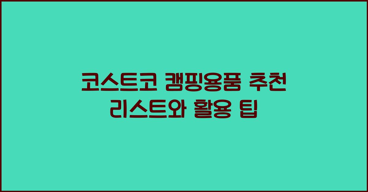 코스트코 캠핑용품