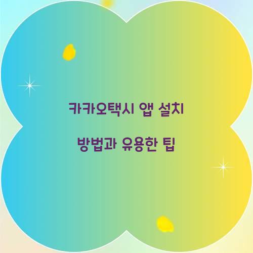 카카오택시 앱 설치