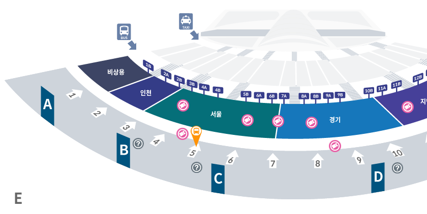 6001 제1여객터미널 승차위치