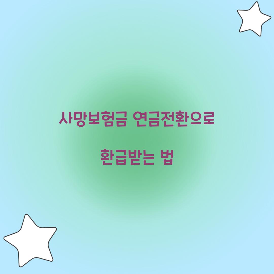 사망보험금 연금전환