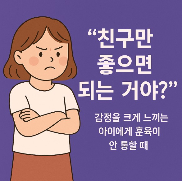 감정을 크게 느끼는 아이에게 훈육을 효과적으로 전달하는 법 블로그 글에 대한 썸네일 이미지입니다.