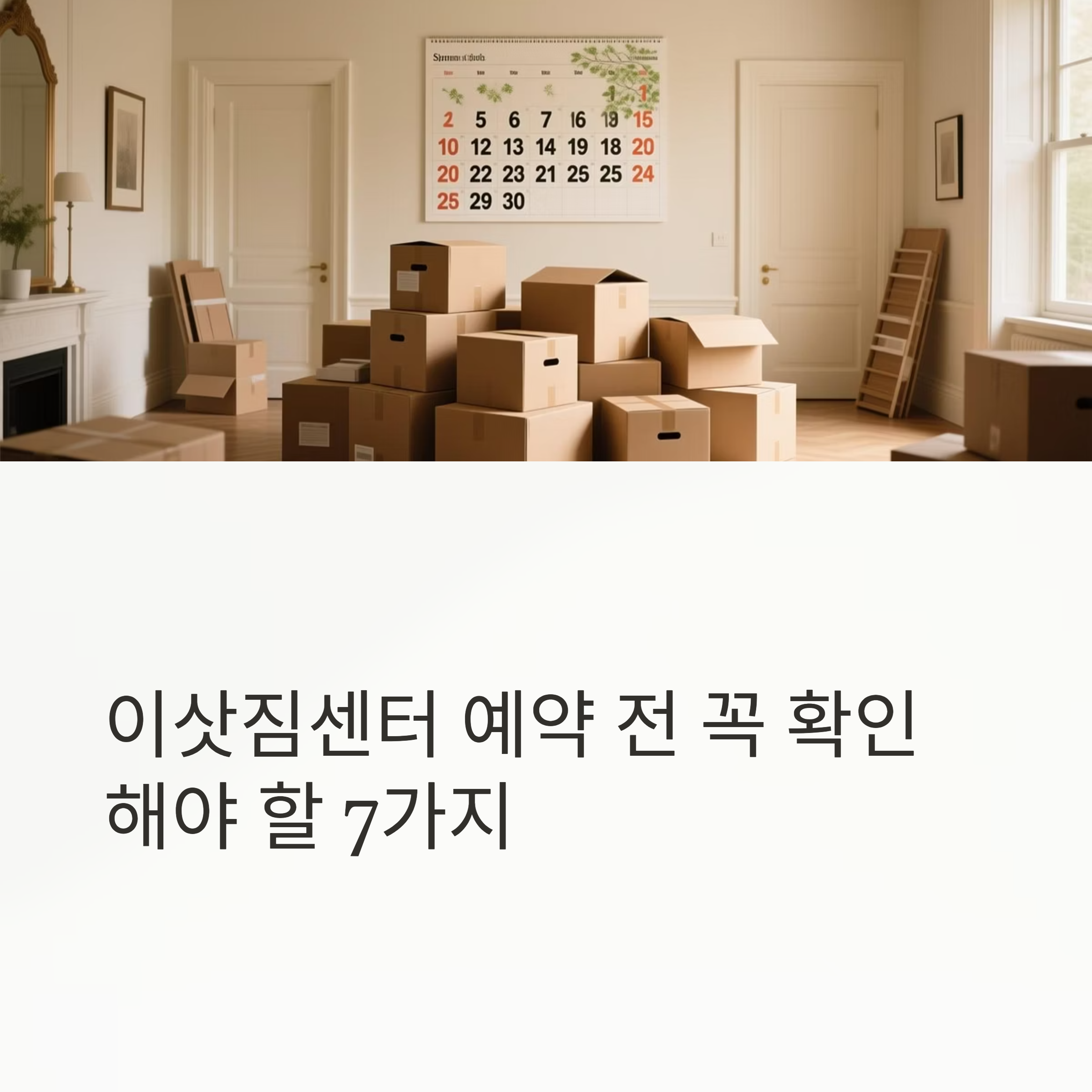 이삿짐센터 예약 확인사항 대표이미지