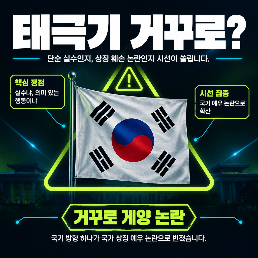 태극기 거꾸로?