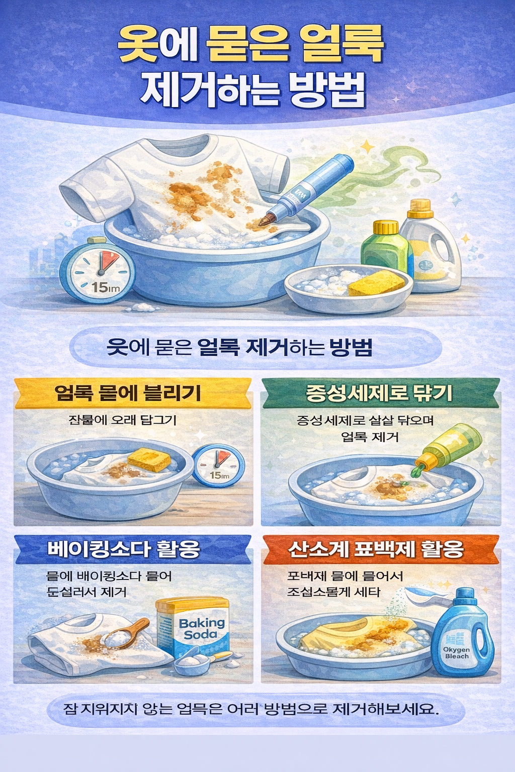 옷에 묻은 얼룩 제거하는 방법