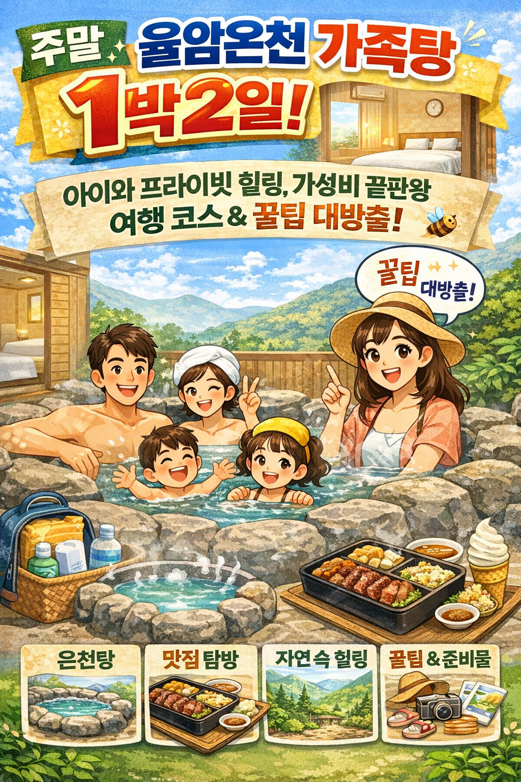 주말 율암온천 가족탕 1박2일!