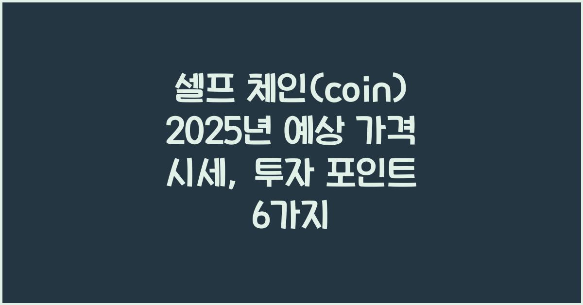 셀프 체인(coin) 2025년 예상 가격 시세