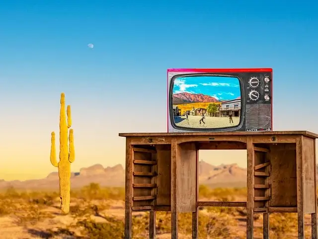 사막에 tv