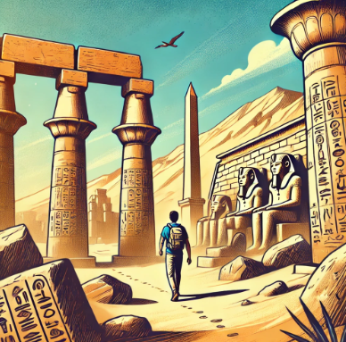 이집트 룩소르 혼자 여행하는 모습