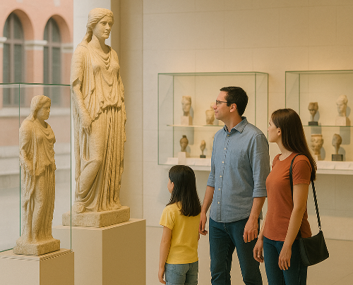 부모님과 함께 박물관 견학 이미지