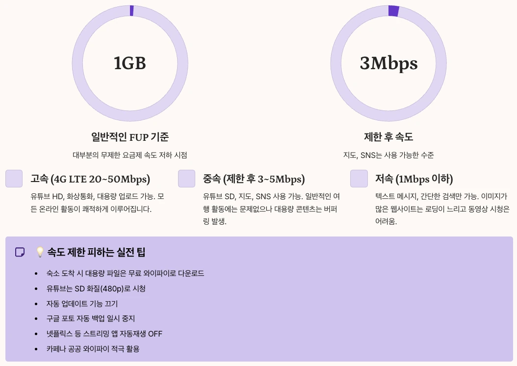 속도저하(Fair Policy)와 데이터 무제한의 진실 내용 정리