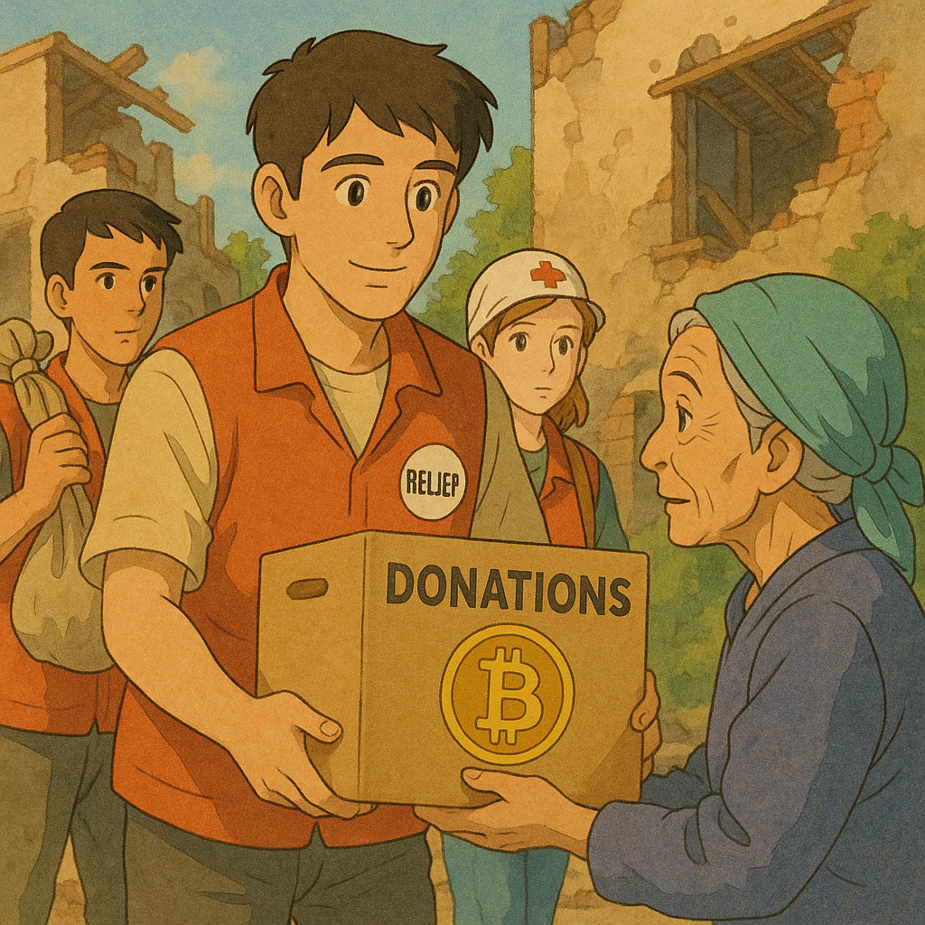 우크라이나 전쟁 중 비트코인 모금 활동 사진