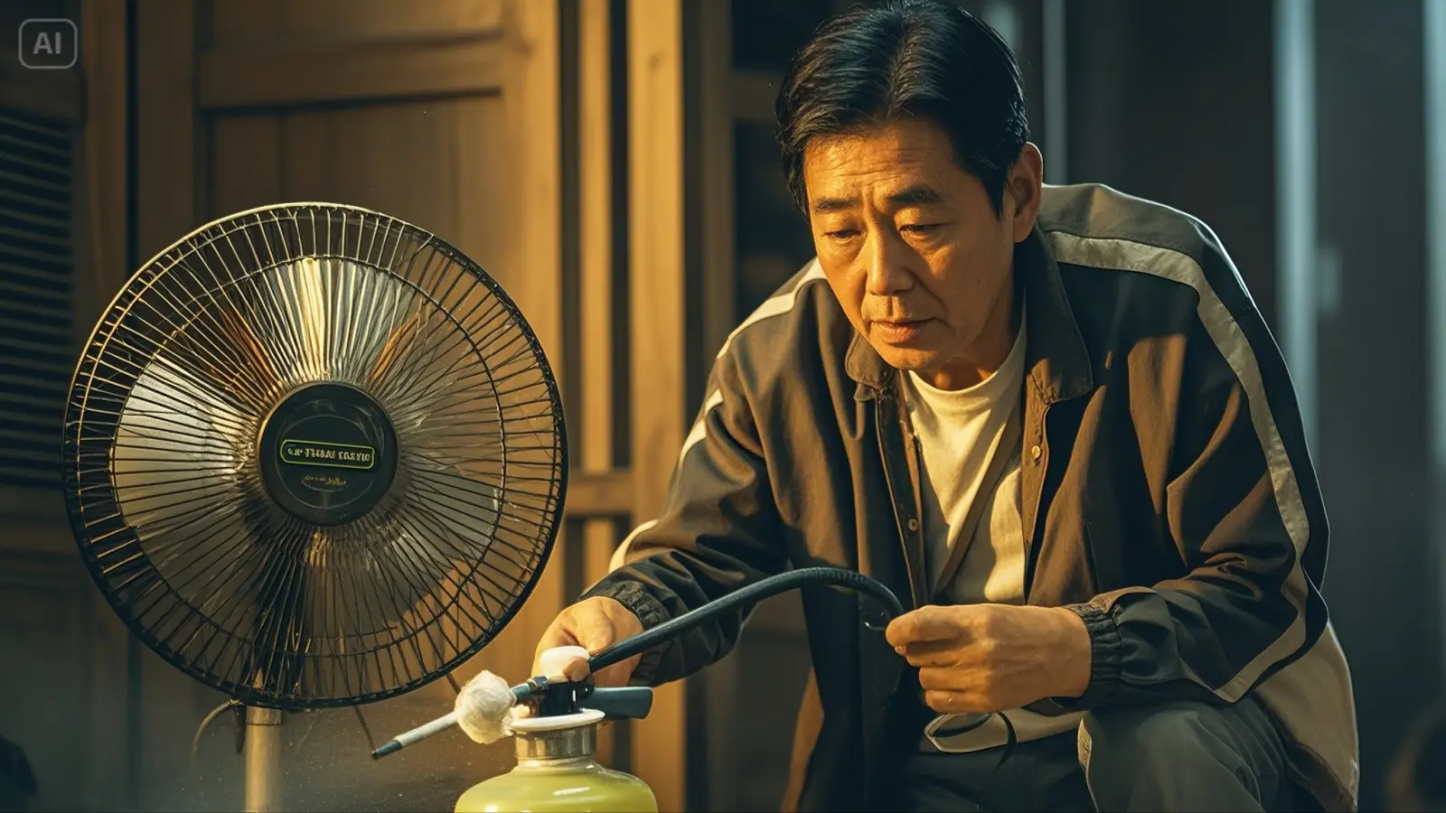 살충제를 뿌리는 사람