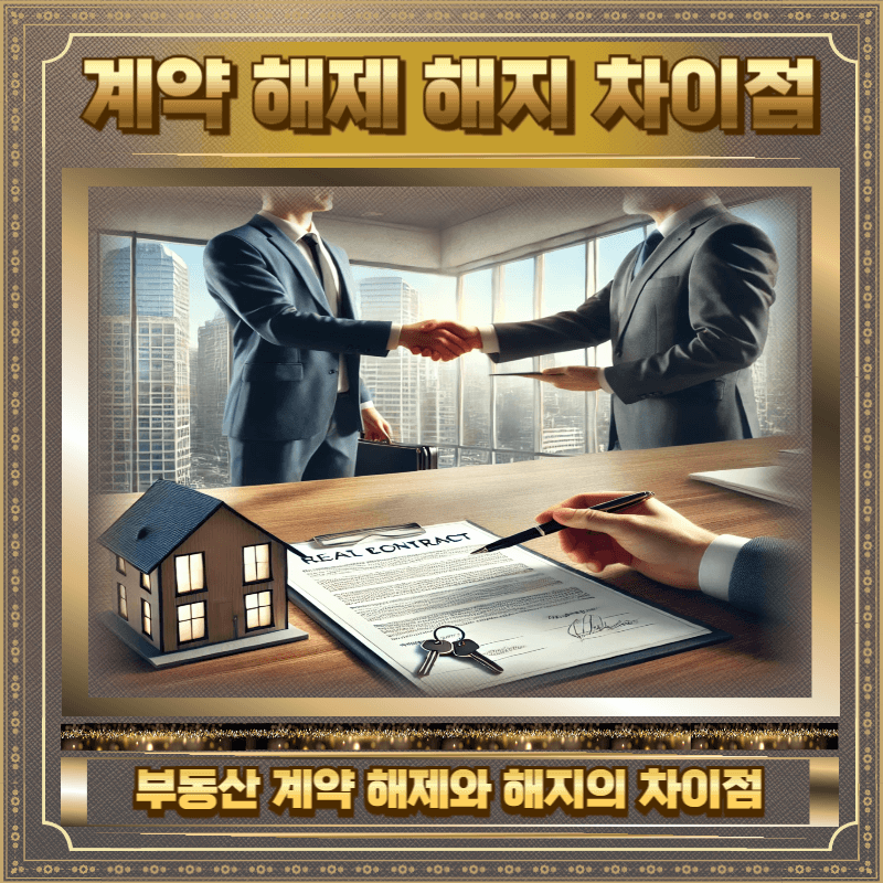 부동산 계약 해지 해제 차이점