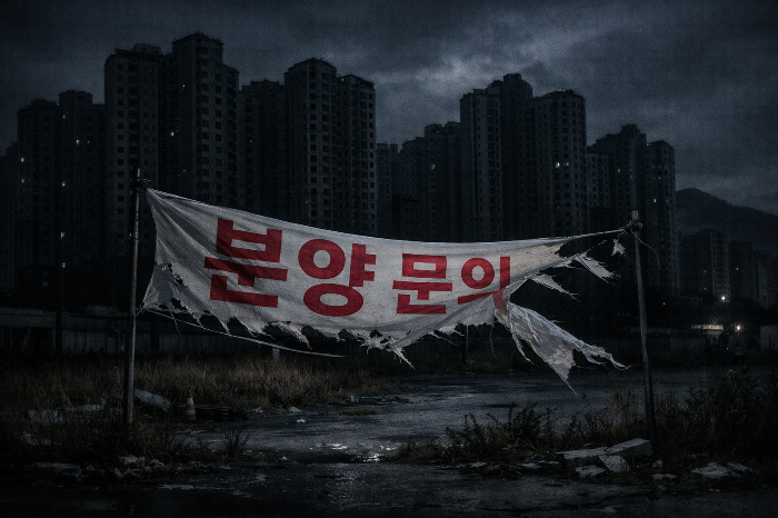 준공 후 미분양으로 몸살을 앓고 있는 지방 신축 아파트 단지.