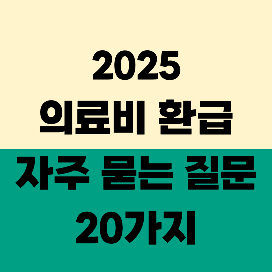 2025 의료비 환급: 자주 묻는 질문 20가지 총정리