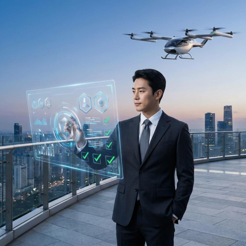 UAM 기체 인증 및 FAA EASA 형식 증명 성공 인포그래픽