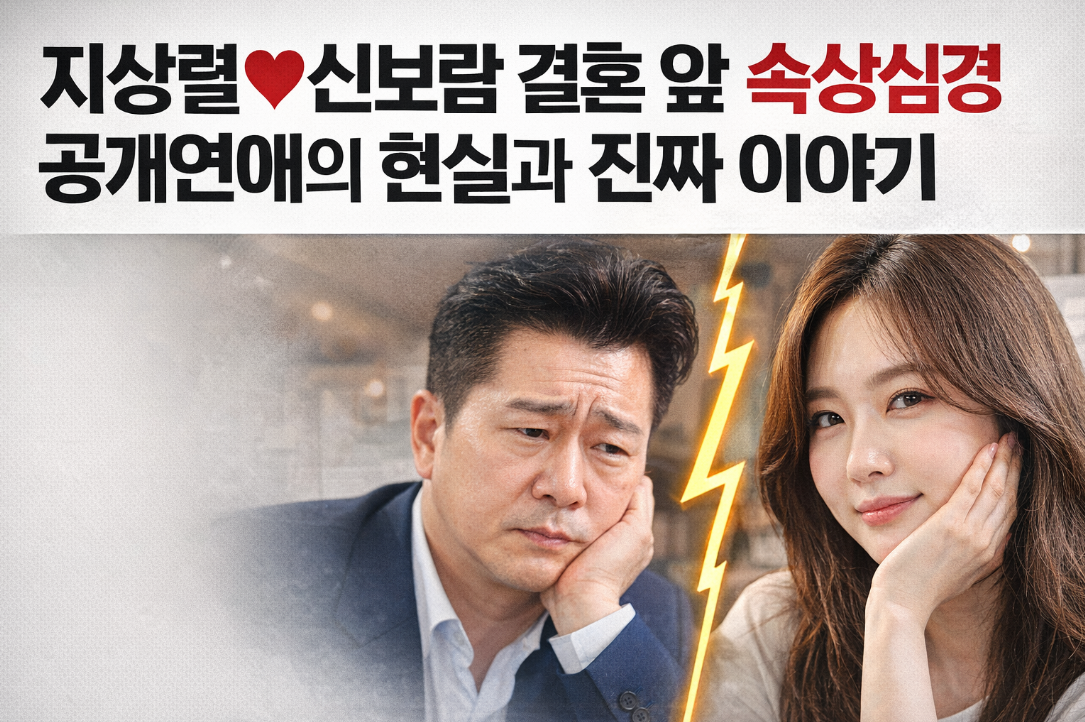 지상렬&hearts;신보람 결혼 전 속상 심경, 공개연애의 진짜 현실은?
