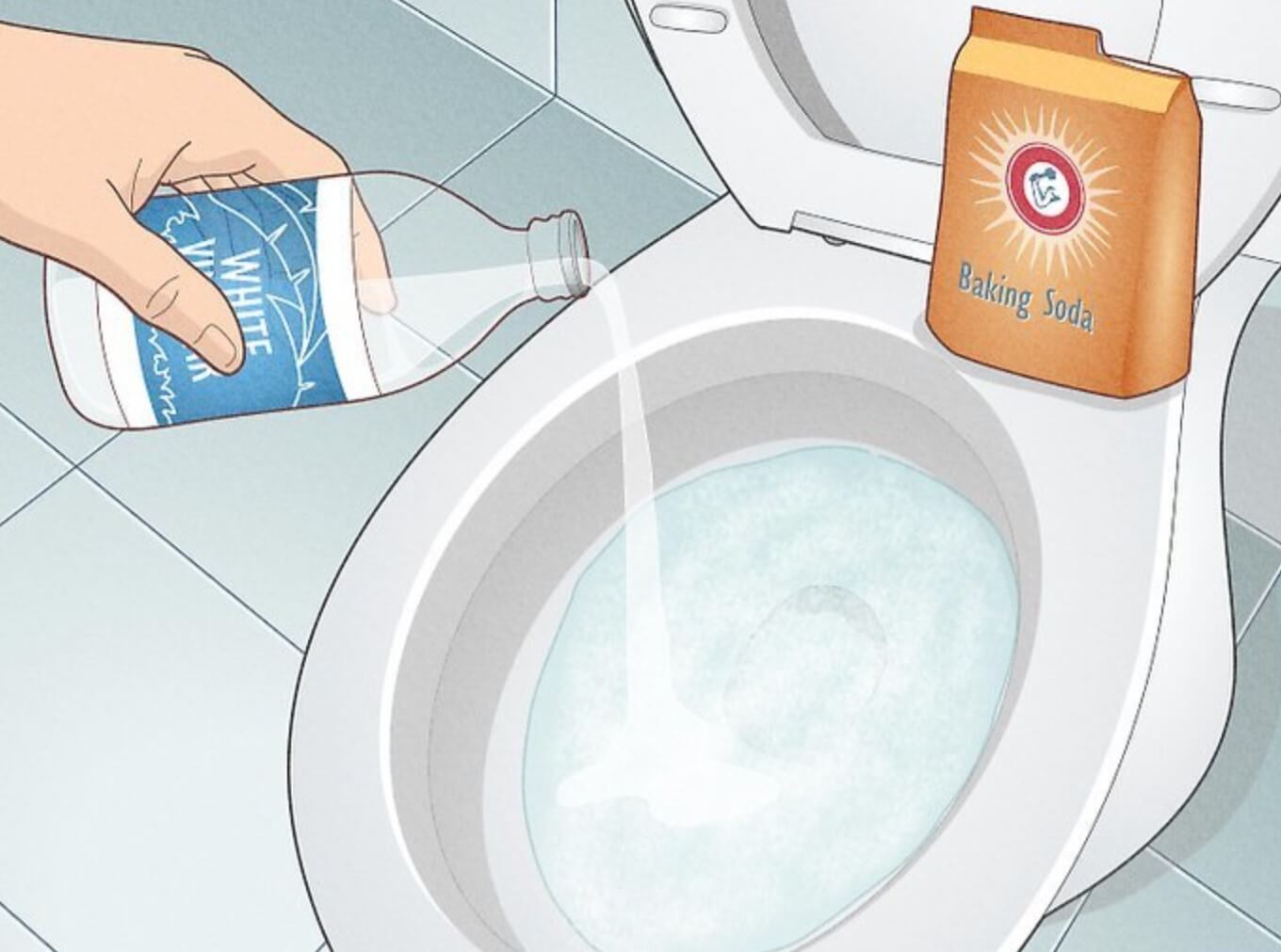 배수관 세척제로 변기 뚫기