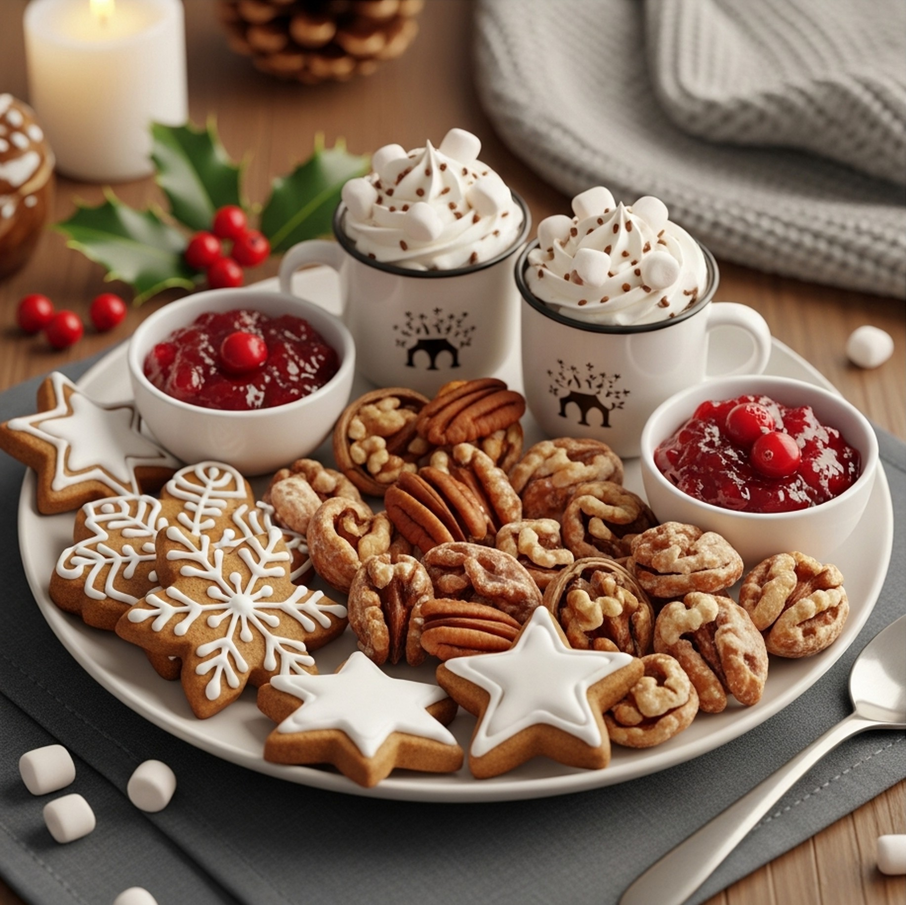 겨울 간식 접시