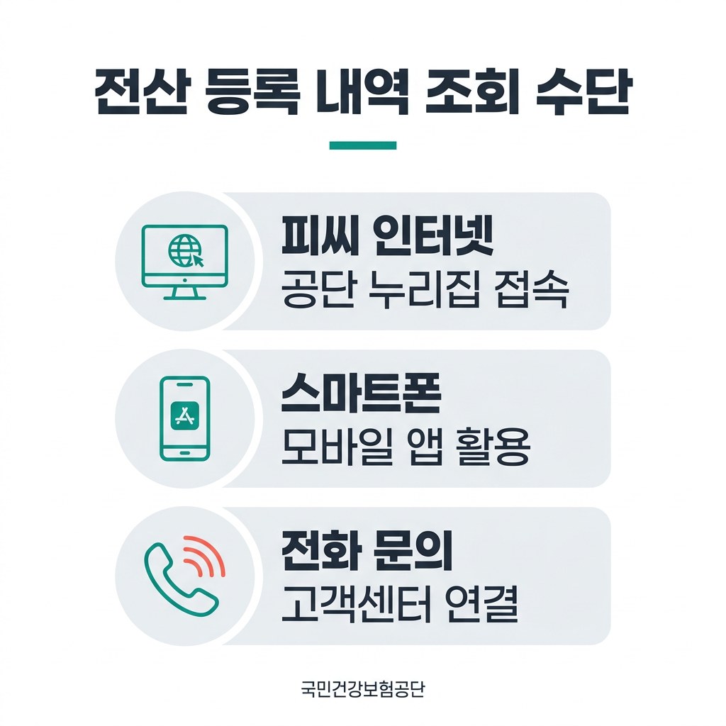 산정특례 신청 전산 등록 내역 조회 수단