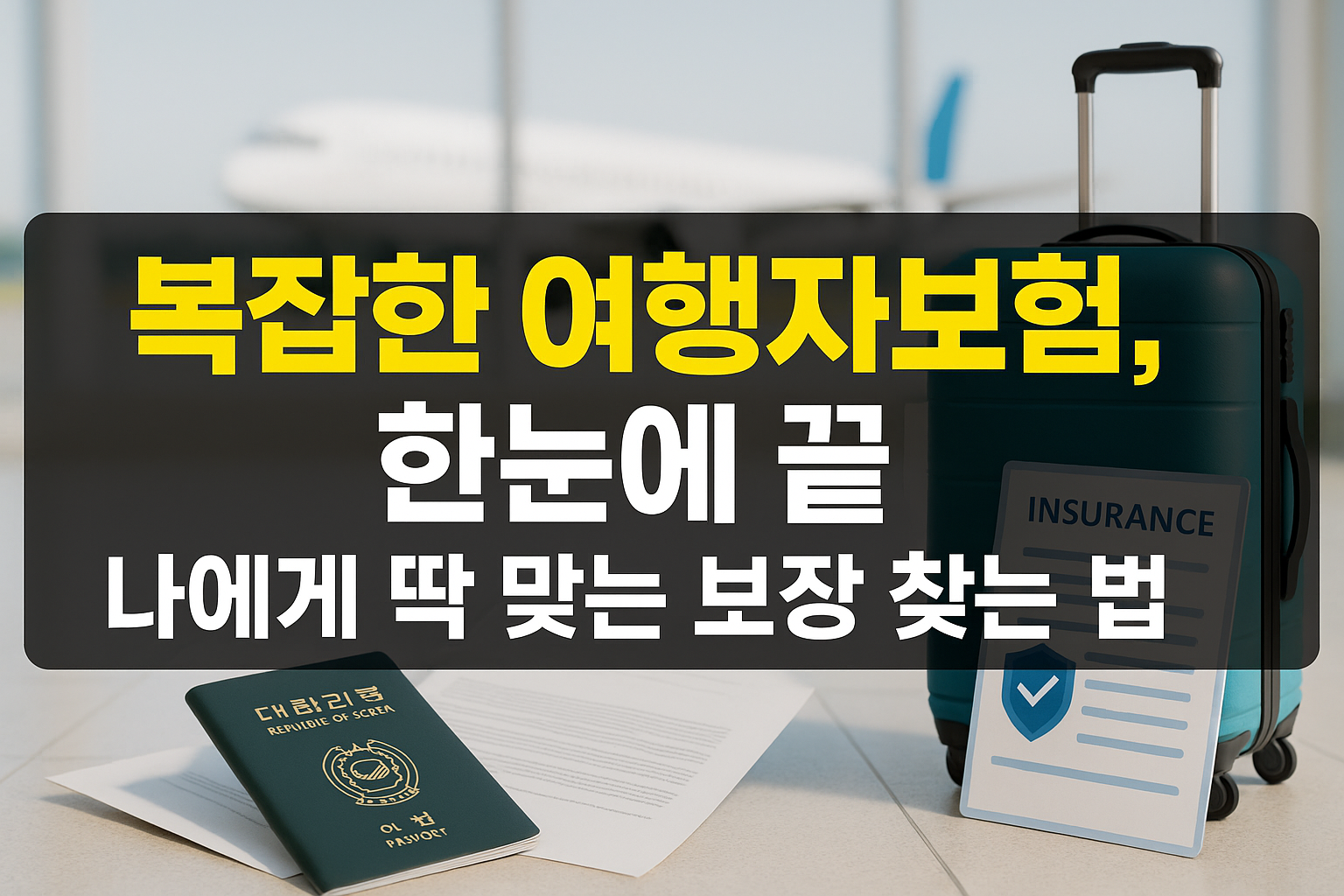 복잡한 여행자보험, 한눈에 끝! 나에게 딱 맞는 보장 찾는 법