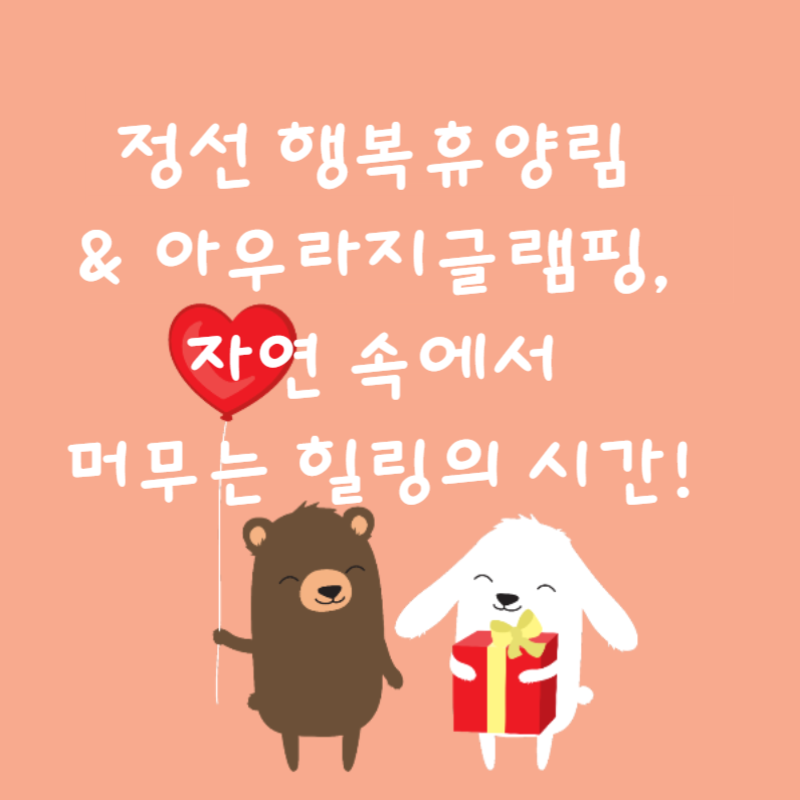 🌲정선 행복휴양림 &amp; 아우라지글램핑, 자연 속에서 머무는 힐링의 시간!