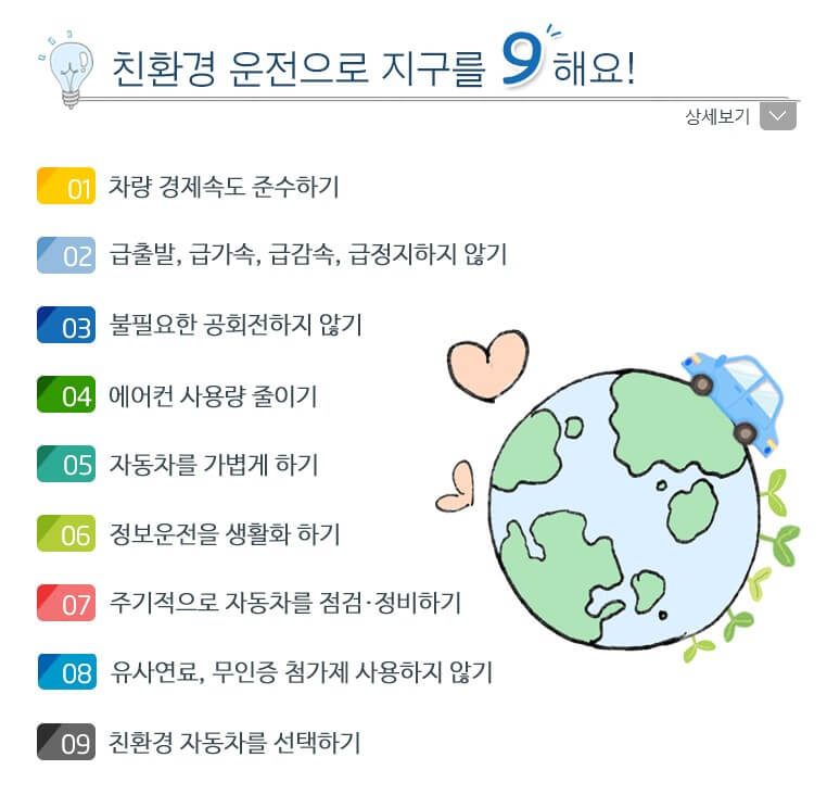 친환경-운전-방법-팀플릿으로-9가지-친환경-운전-방법을-나열하고-있는-사진